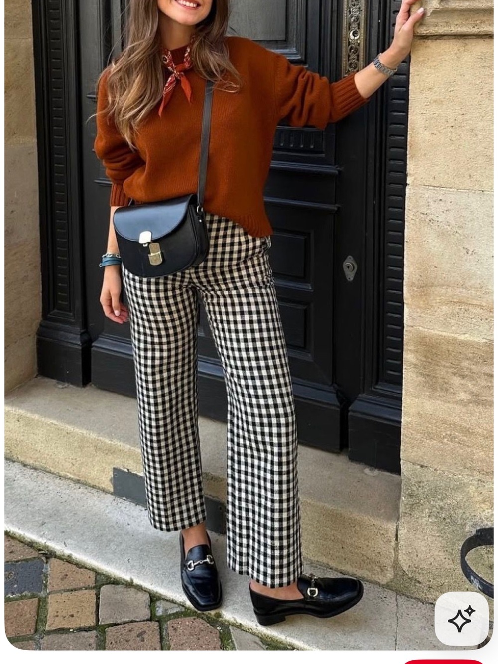 Derek Lam Crosby High Rise Cropped Flare Trouser Gingham Print. 8
